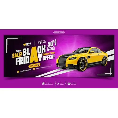 Black Friday sale Facebook cover banner template