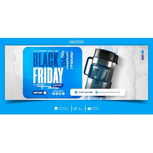 Black Friday sale Facebook cover banner template