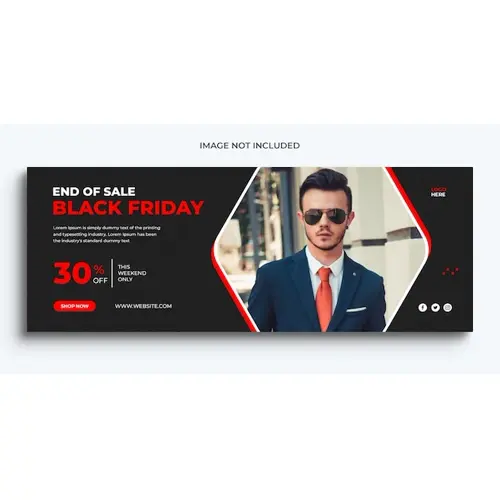 Black friday sale facebook promotional timeline cover and web banner template