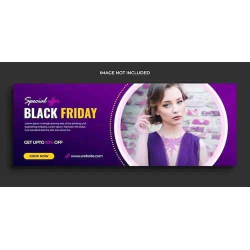 Black friday sale facebook promotional timeline cover and web banner template