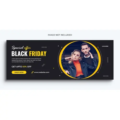 Black friday sale facebook promotional timeline cover and web banner template