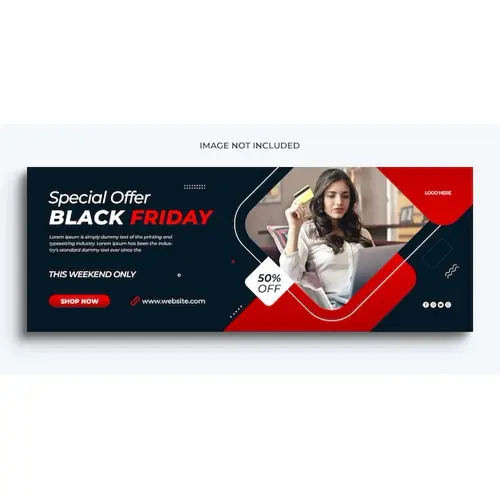 Black friday sale facebook promotional timeline cover and web banner template