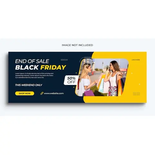 Black friday sale facebook promotional timeline cover and web banner template