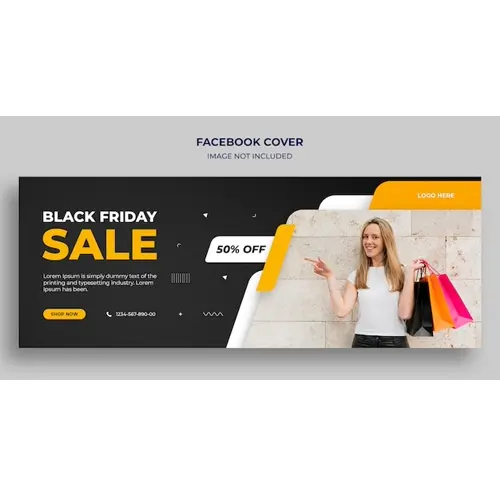 Black Friday sale Facebook timeline cover and web banner template