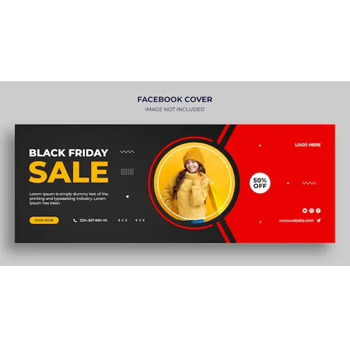 Black Friday sale Facebook timeline cover and web banner template