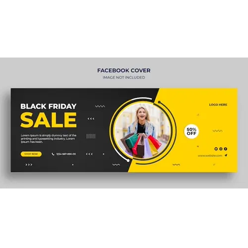 Black Friday sale Facebook timeline cover and web banner template
