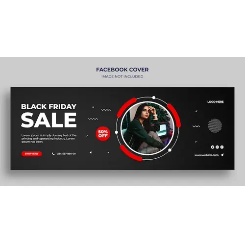 Black friday sale facebook timeline cover and web banner template