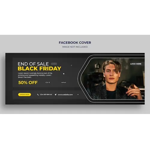 Black Friday sale Facebook timeline cover and web banner template