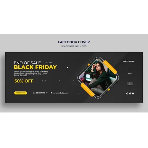 Black Friday sale Facebook timeline cover and web banner template