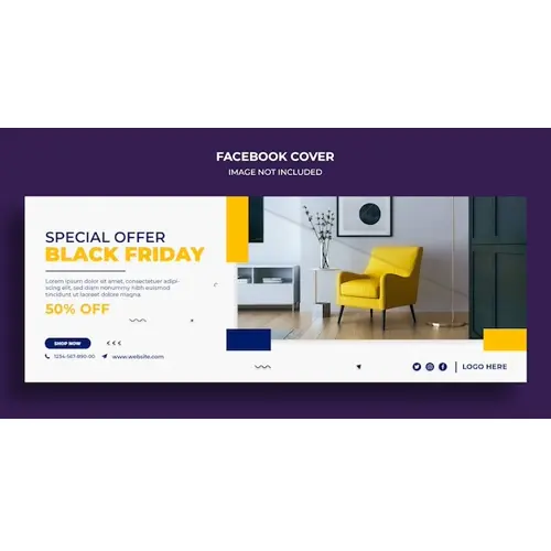 Black Friday sale Facebook timeline cover and web banner template