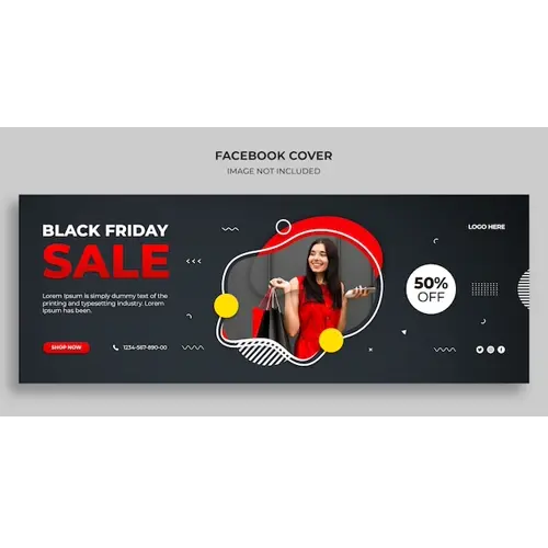 Black Friday sale Facebook timeline cover and web banner template