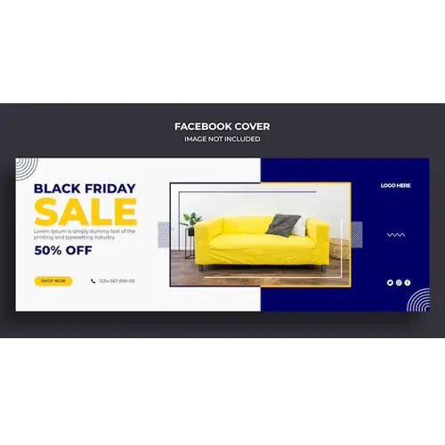 Black Friday sale Facebook timeline cover and web banner template