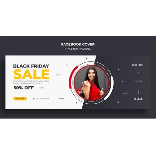 Black Friday sale Facebook timeline cover and web banner template