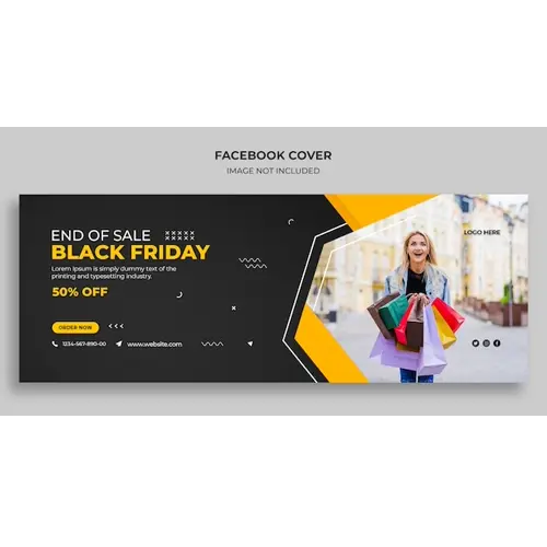 Black Friday sale Facebook timeline cover and web banner template