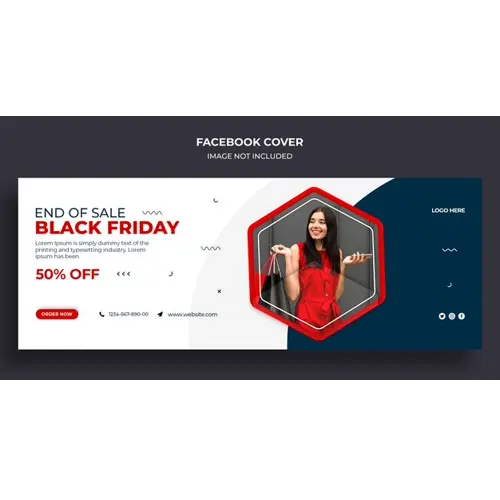 Black Friday sale Facebook timeline cover and web banner template