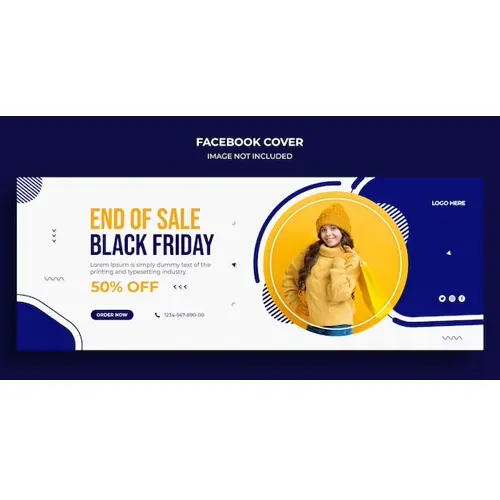 Black Friday sale Facebook timeline cover and web banner template