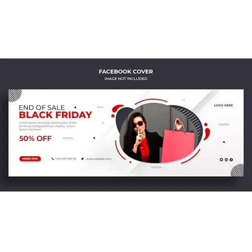 Black Friday sale Facebook timeline cover and web banner template