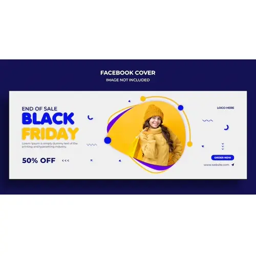 Black Friday sale Facebook timeline cover and web banner template