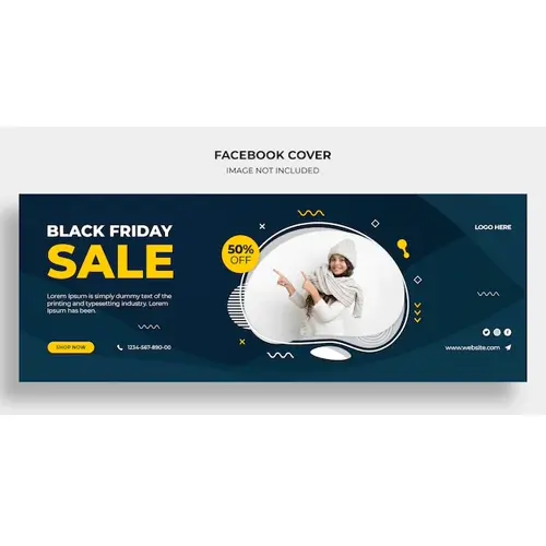 Black Friday sale Facebook timeline cover and web banner template