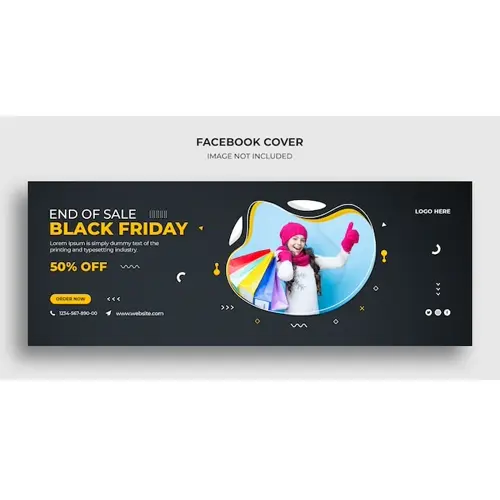 Black Friday sale Facebook timeline cover and web banner template