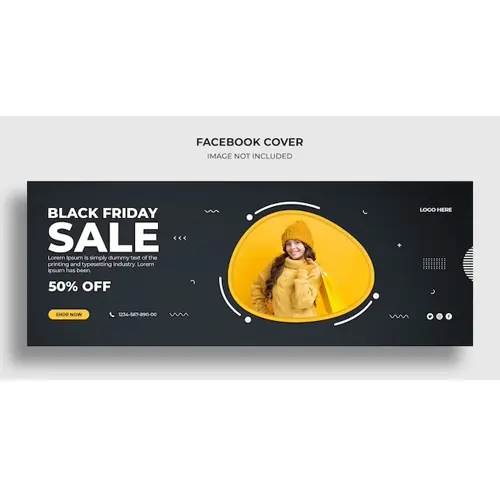 Black Friday sale Facebook timeline cover and web banner template