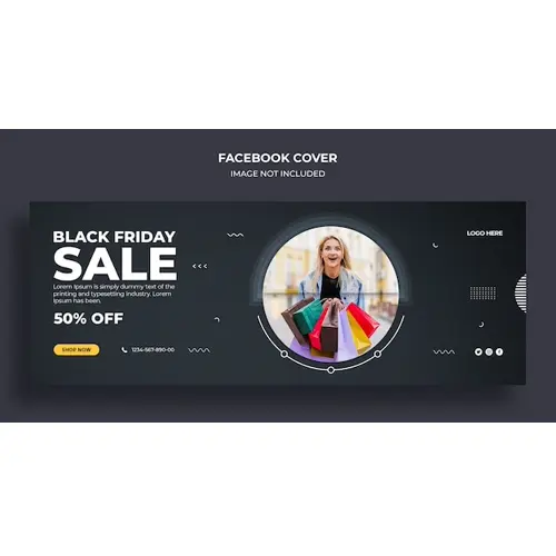 Black Friday sale Facebook timeline cover and web banner template