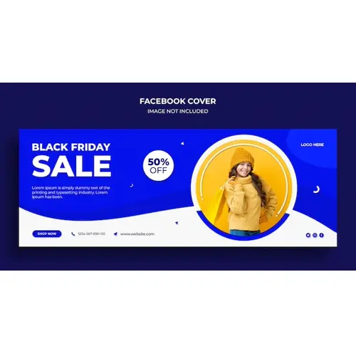 Black Friday sale Facebook timeline cover and web banner template