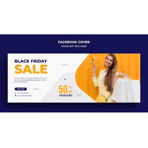 Black Friday sale Facebook timeline cover and web banner template