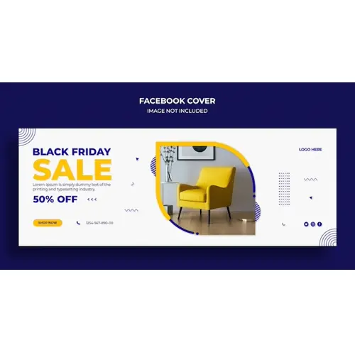 Black Friday sale Facebook timeline cover and web banner template