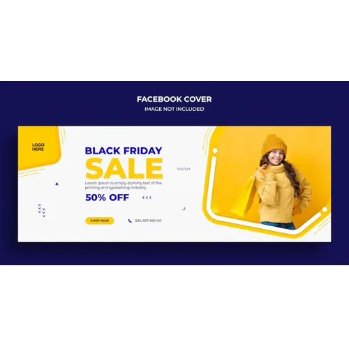 Black Friday sale Facebook timeline cover and web banner template