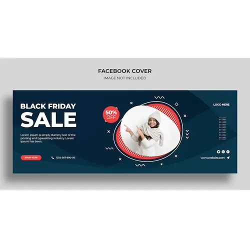 Black Friday sale Facebook timeline cover and web banner template