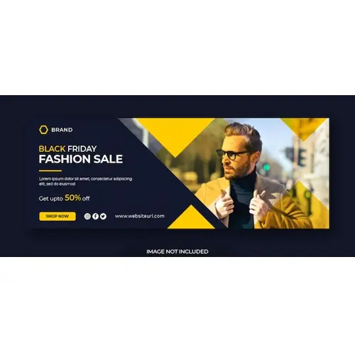 Black friday sale facebook timeline cover and web banner template