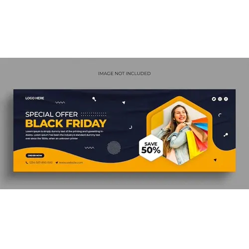 Black friday sale social media web banner flyer and Facebook cover photo design template