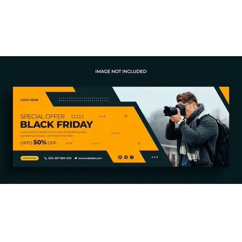Black Friday sale social media web banner flyer and facebook cover photo design template