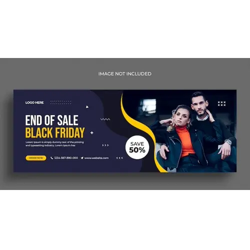 Black friday sale social media web banner flyer and Facebook cover photo design template