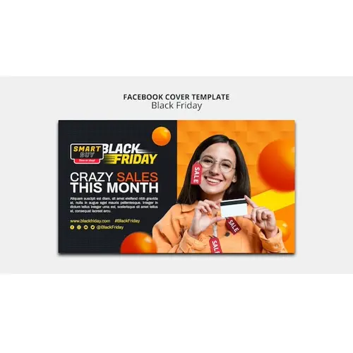 Black friday sales facebook cover template