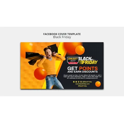 Black friday sales facebook cover template