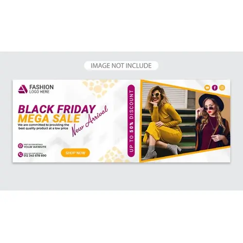 Black friday season sale facebook timeline cover or social media web banner template