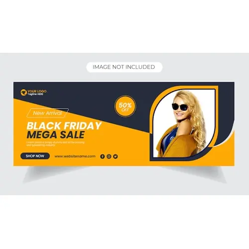 Black friday season sale facebook timeline cover or social media web banner template