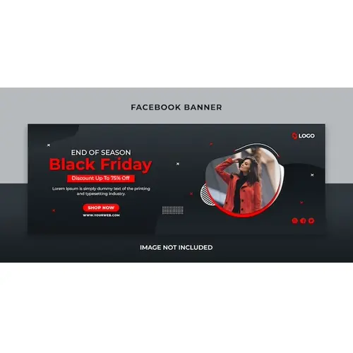 Black friday season sale facebook timeline cover and web banner template