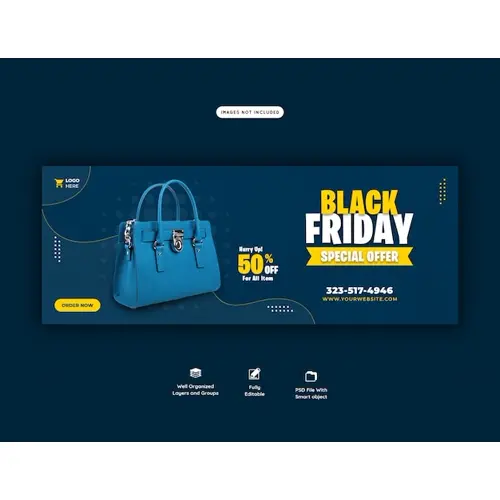 Black friday special offer facebook cover banner template