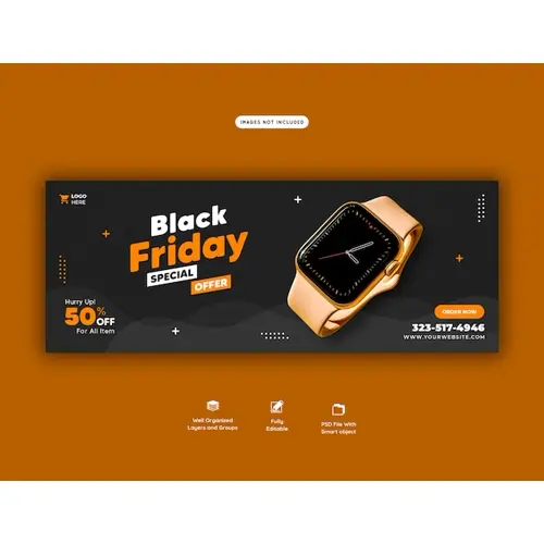 Black friday special offer facebook cover banner template
