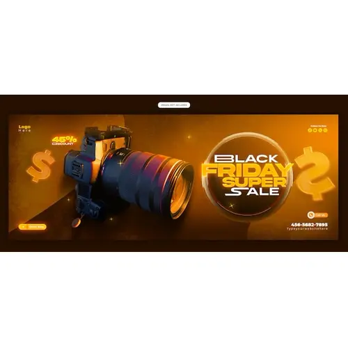 Black Friday Super Sale Facebook cover banner template