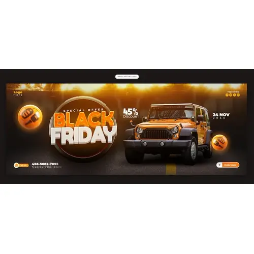 Black Friday Super Sale Facebook cover banner template