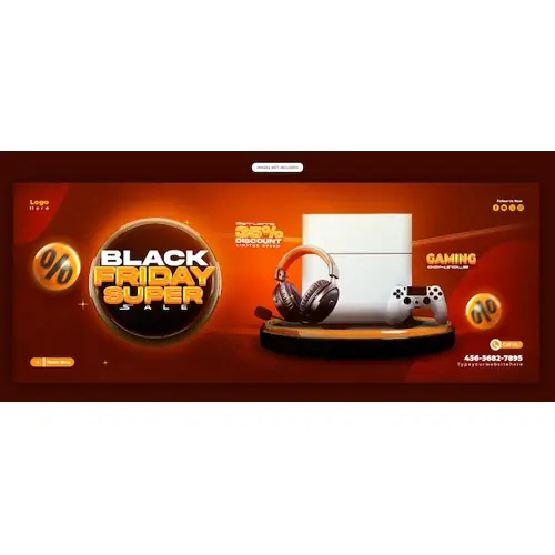 Black Friday Super Sale Facebook cover banner template