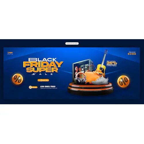 Black Friday Super Sale Facebook cover banner template