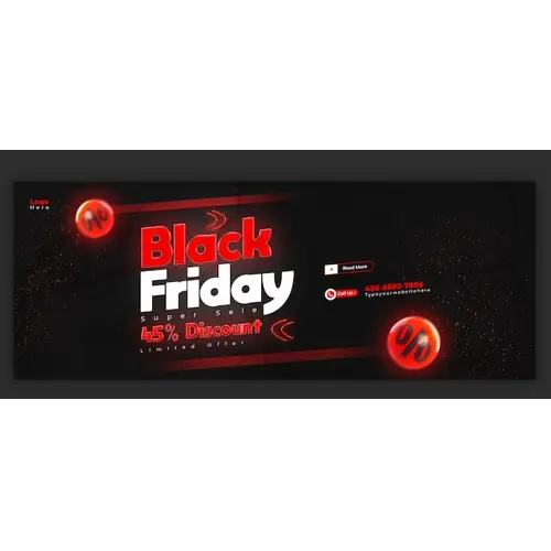 Black Friday Super Sale Facebook cover banner template
