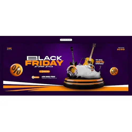 Black Friday Super Sale Facebook cover banner template