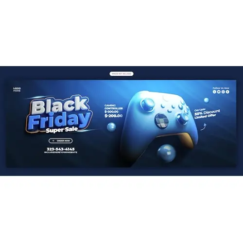 Black Friday Super Sale Facebook cover banner template
