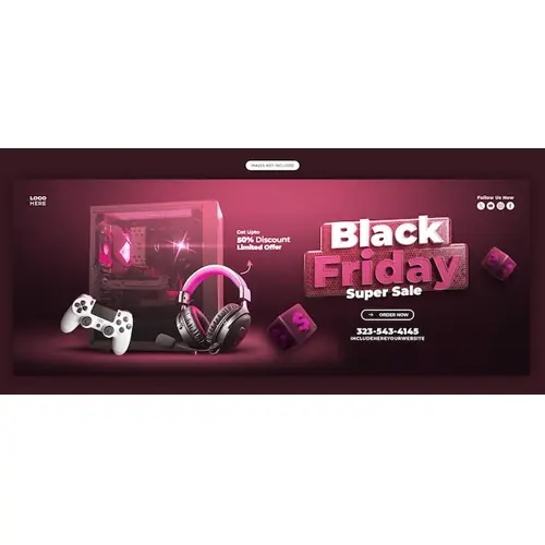 Black Friday Super Sale Facebook cover banner template